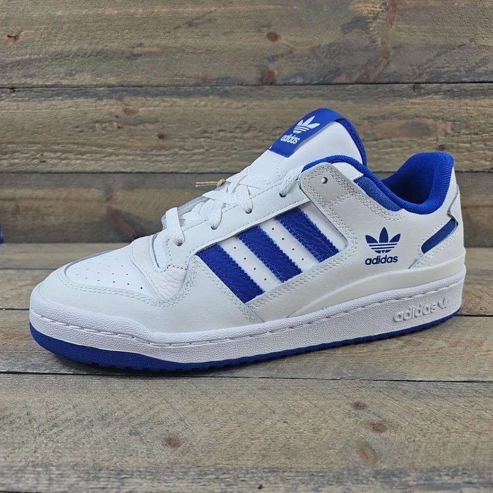 adidas Men's Originals Forum Low CL Shoes Core White/Royal Blue